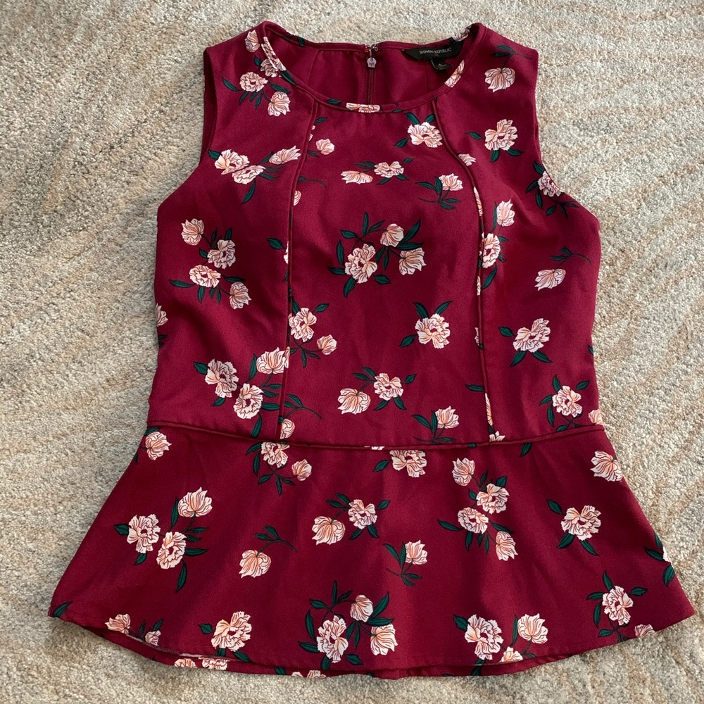 Banana Republic Sleeveless Peplum Top Size 6 EUC